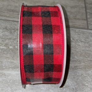 Celebrate it Black & Red Buffalo Check Christmas Wired Ribbon